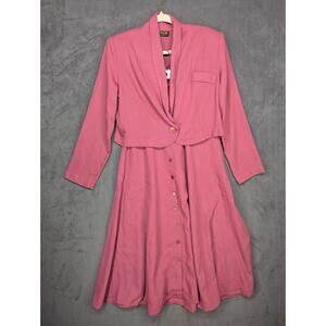 Vintage Barbara M Collection Skirt Suit Blazer Set Size Medium Pink